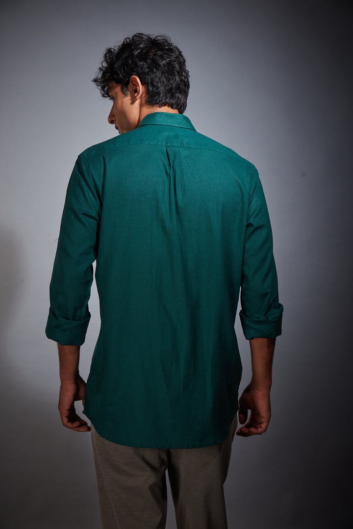GREEN LINEN SHIRT