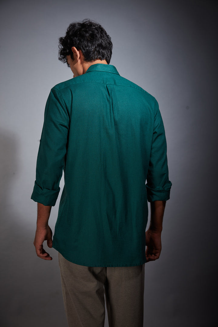 GREEN LINEN SHIRT