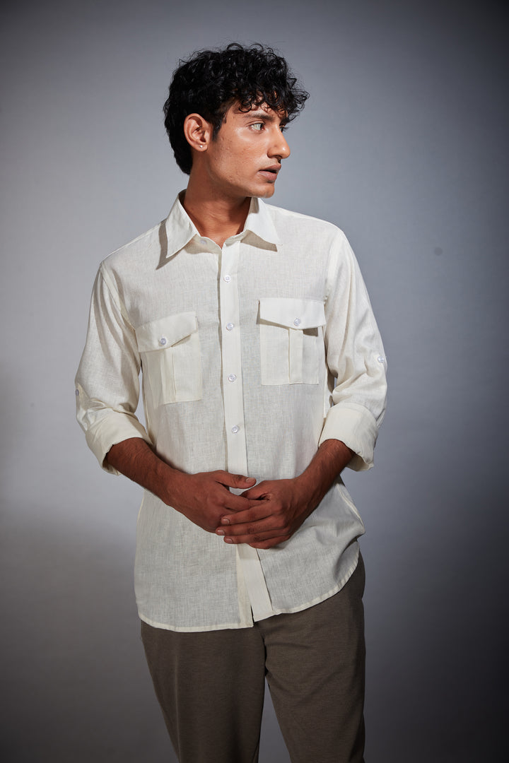WHITE LINEN SHIRT
