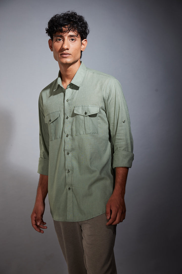 SEA GREEN LINEN SHIRT