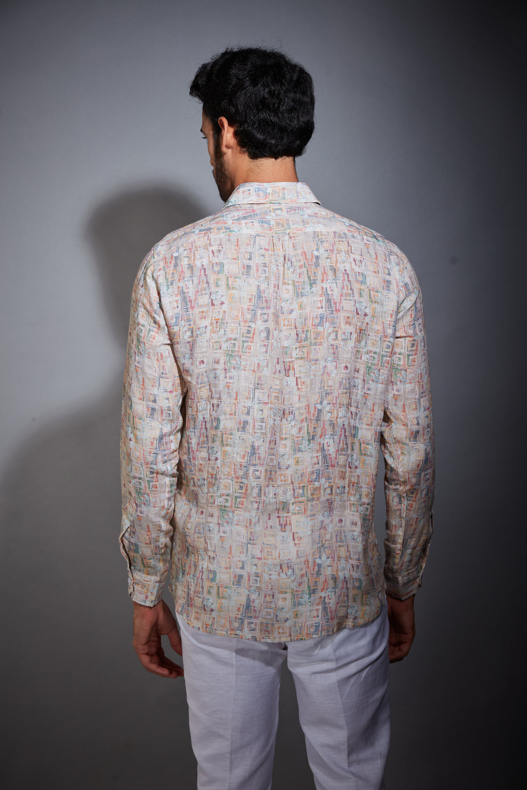 MULTICOLOR PRINTED LINEN SHIRT