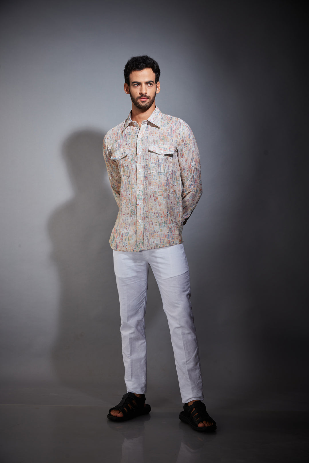 MULTICOLOR PRINTED LINEN SHIRT