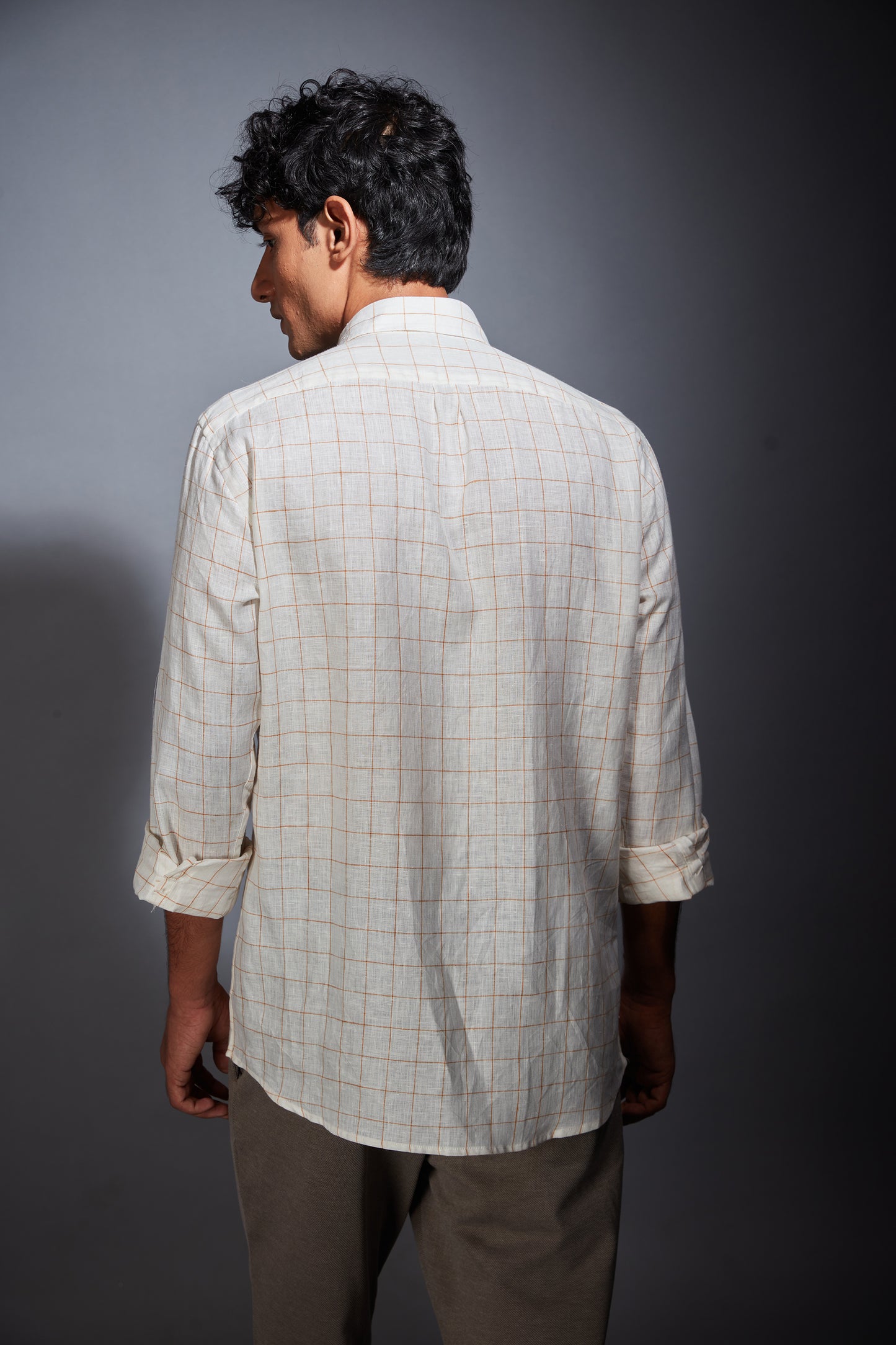 WHITE CHECKS LINEN SHIRT