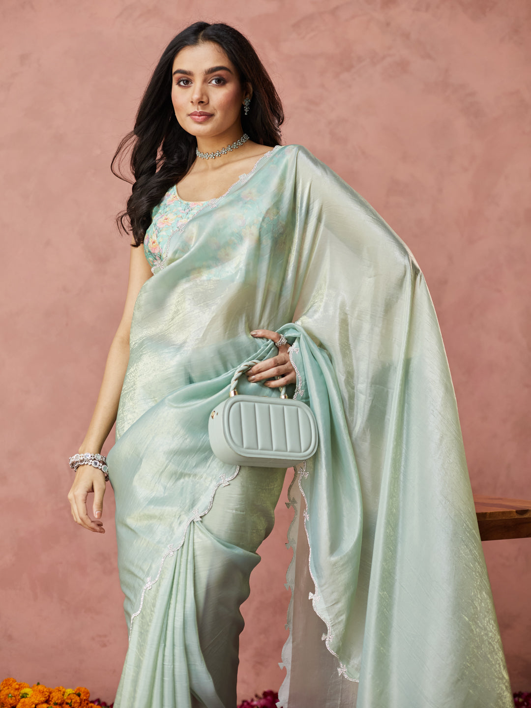 Mint Serenity Silk Saree