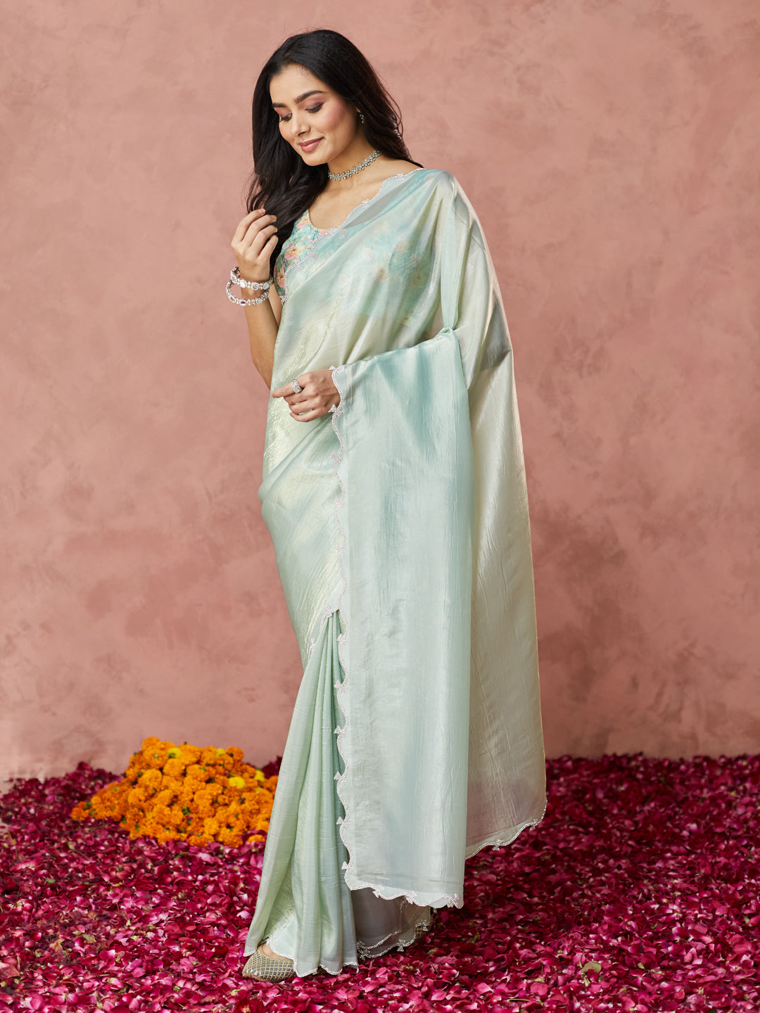 Mint Serenity Silk Saree