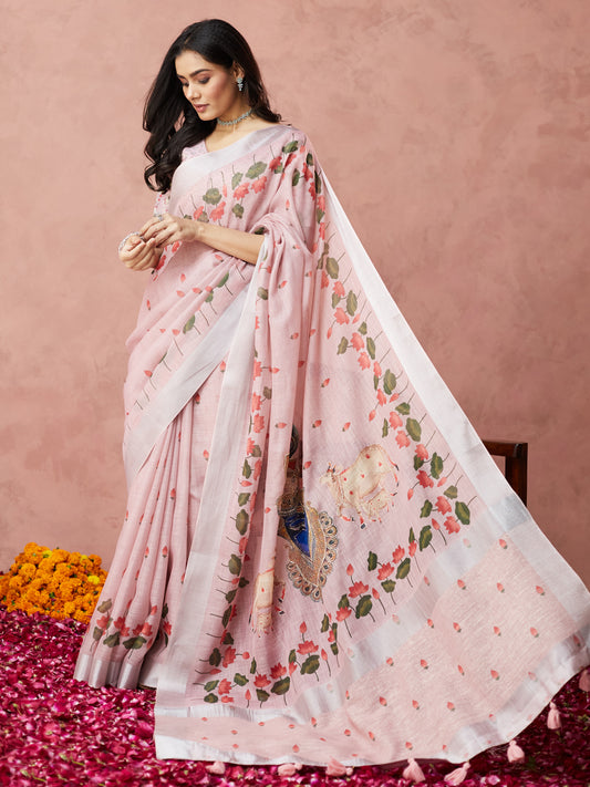 Blush Lotus Bloom Saree