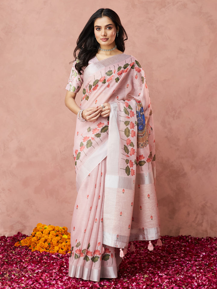 Blush Lotus Bloom Saree