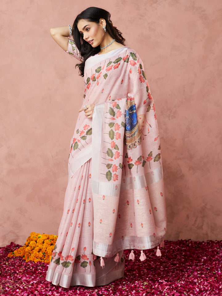 Blush Lotus Bloom Saree