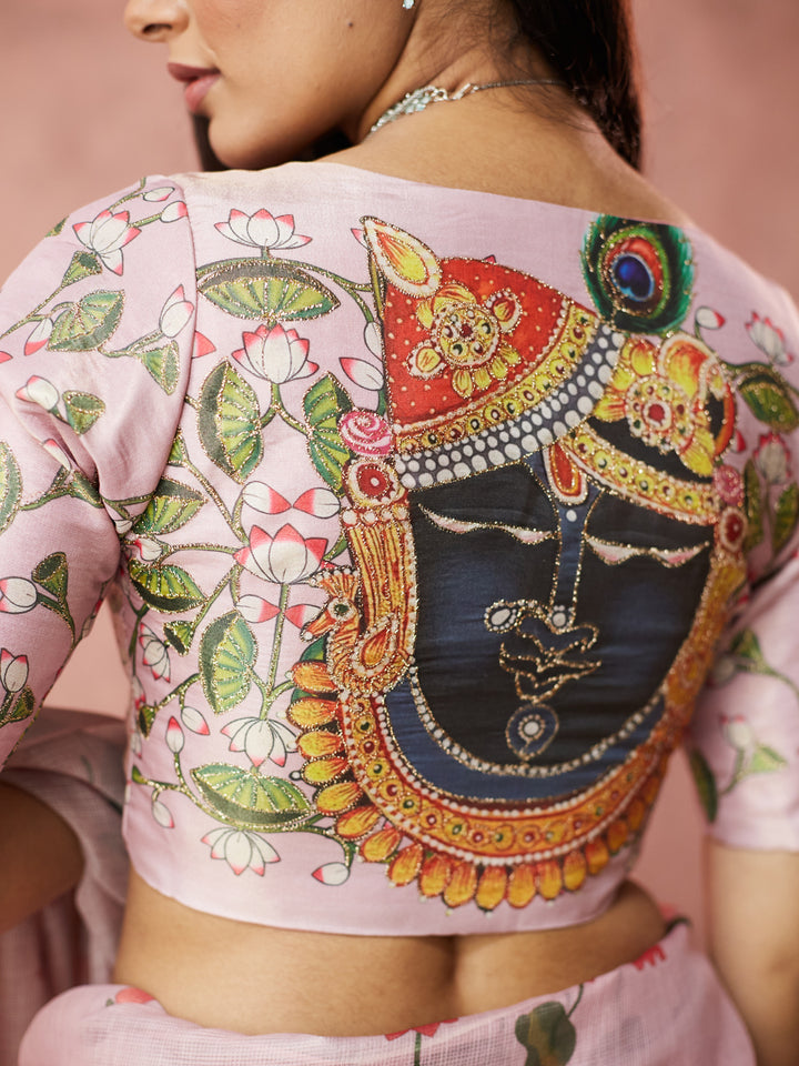 Blush Lotus Bloom Saree
