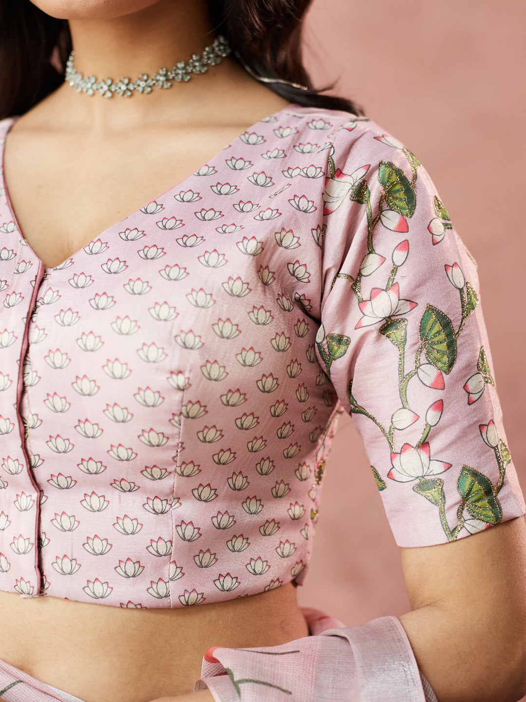 Blush Lotus Bloom Saree