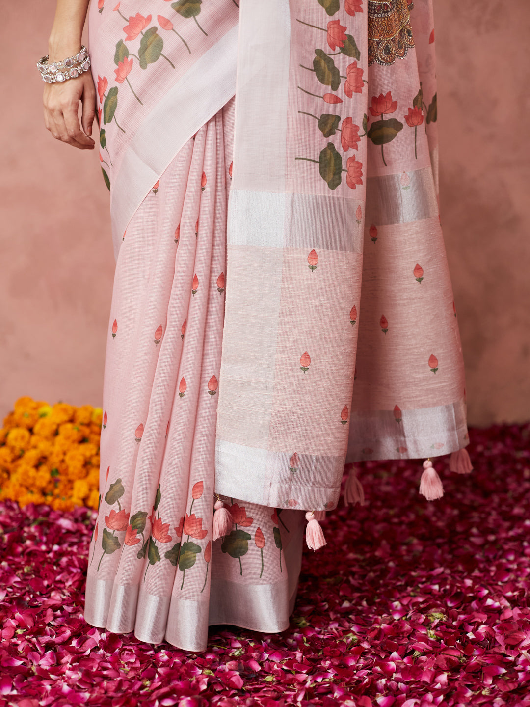 Blush Lotus Bloom Saree
