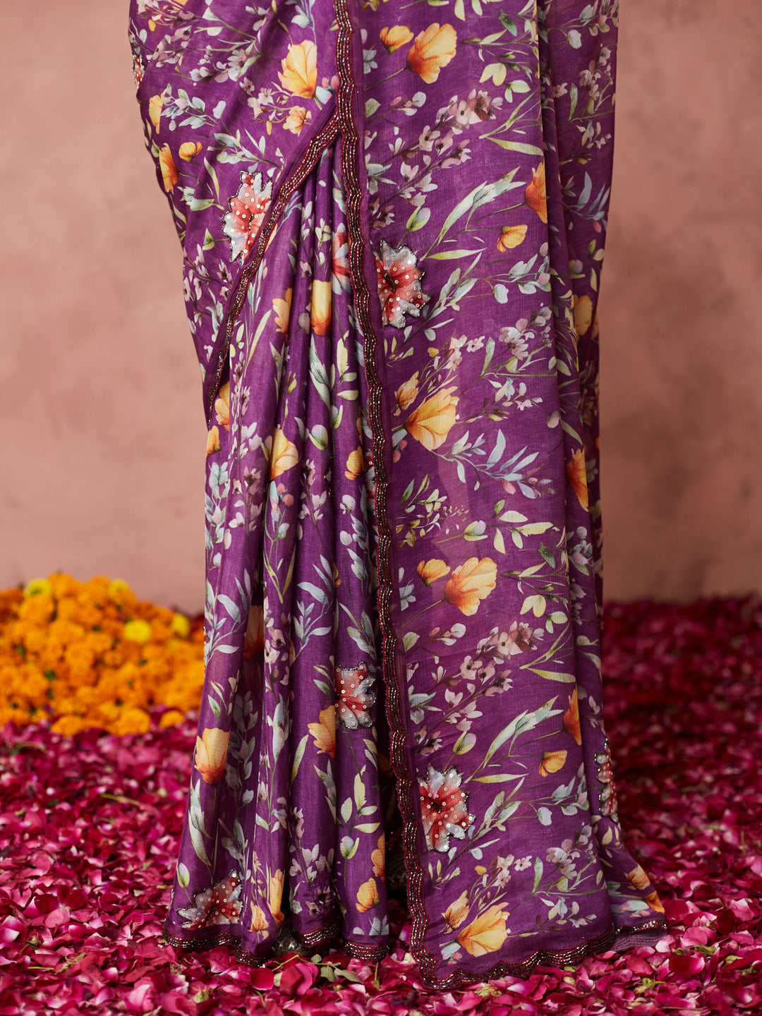 Violet Floral Bliss Saree