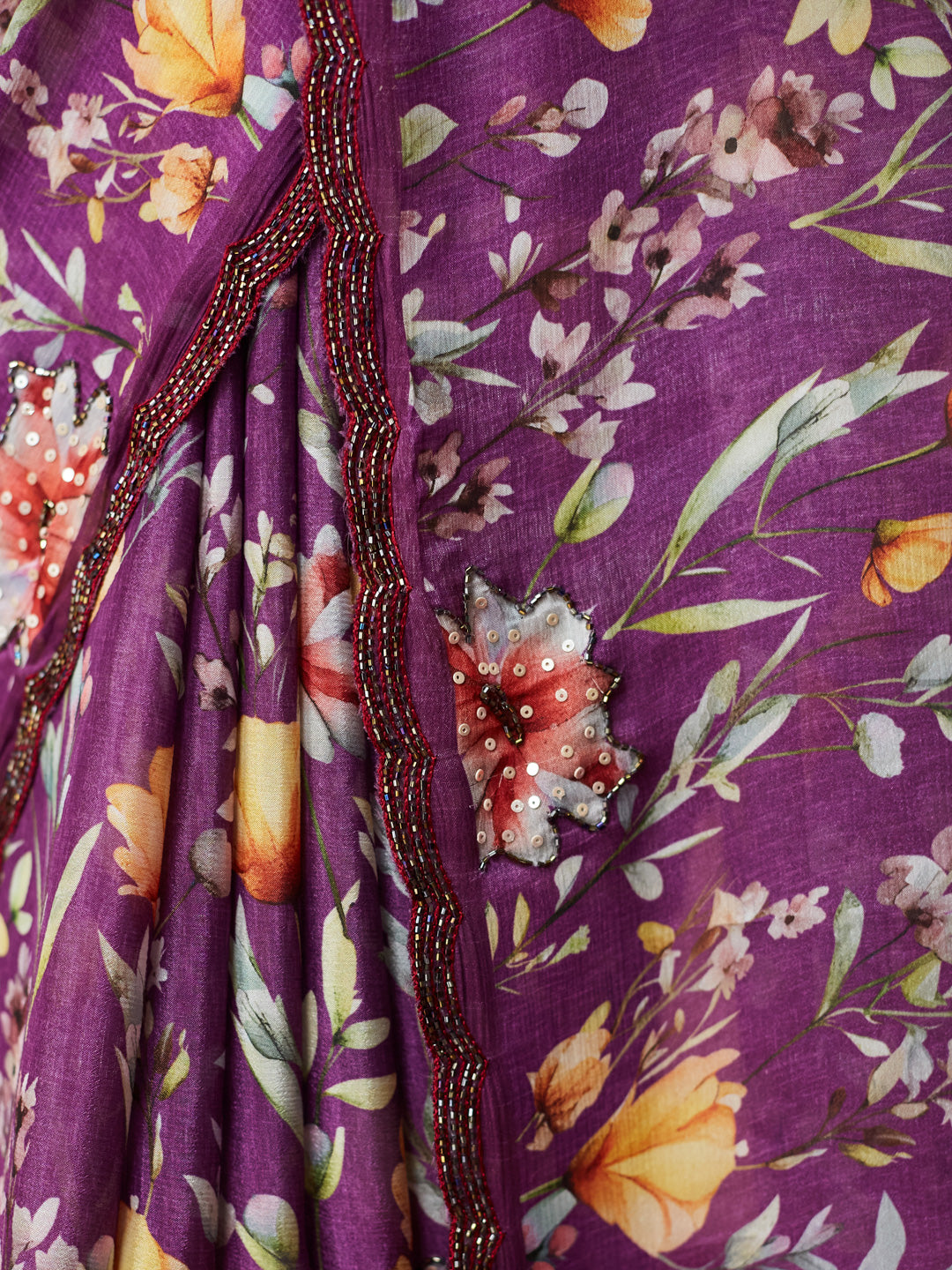 Violet Floral Bliss Saree