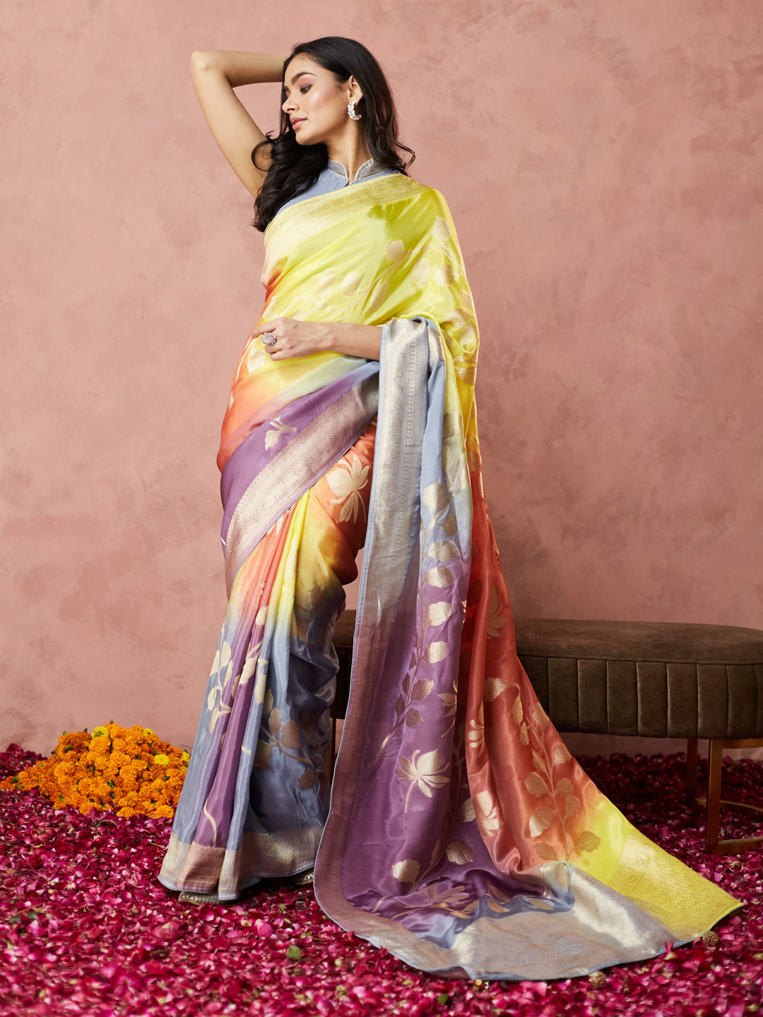 Radiant Rainbow Banarasi Saree