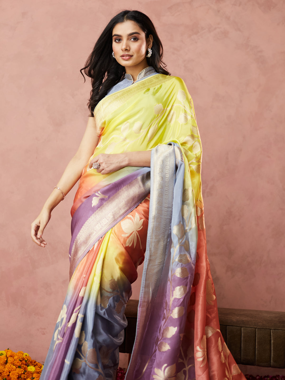 Radiant Rainbow Banarasi Saree