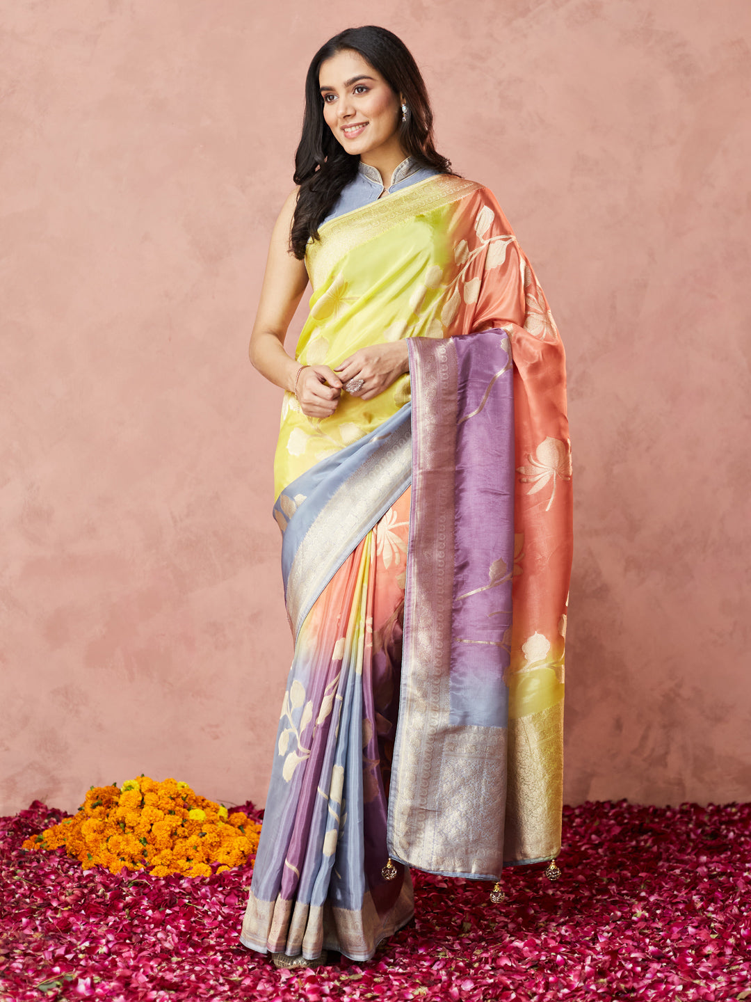 Radiant Rainbow Banarasi Saree