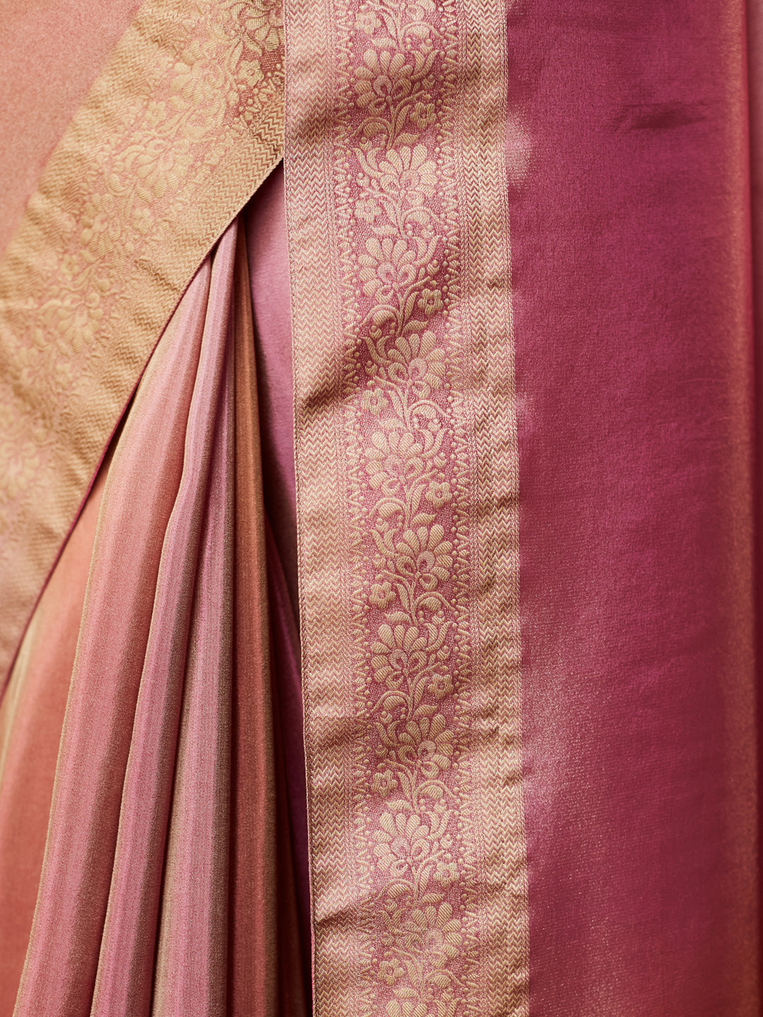 Rose Gold Kanjivaram Silk Saree