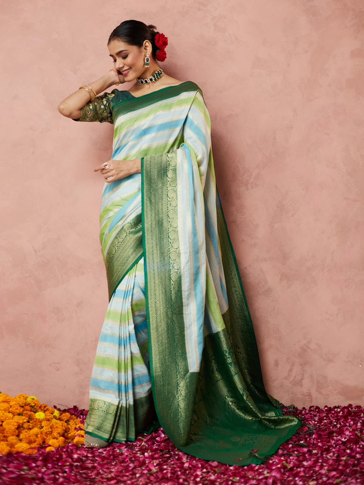 Emerald Breeze Banarasi Silk Saree