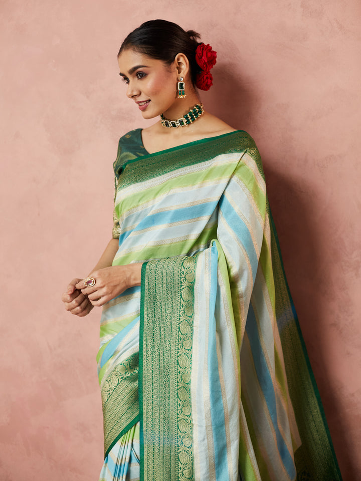 Emerald Breeze Banarasi Silk Saree