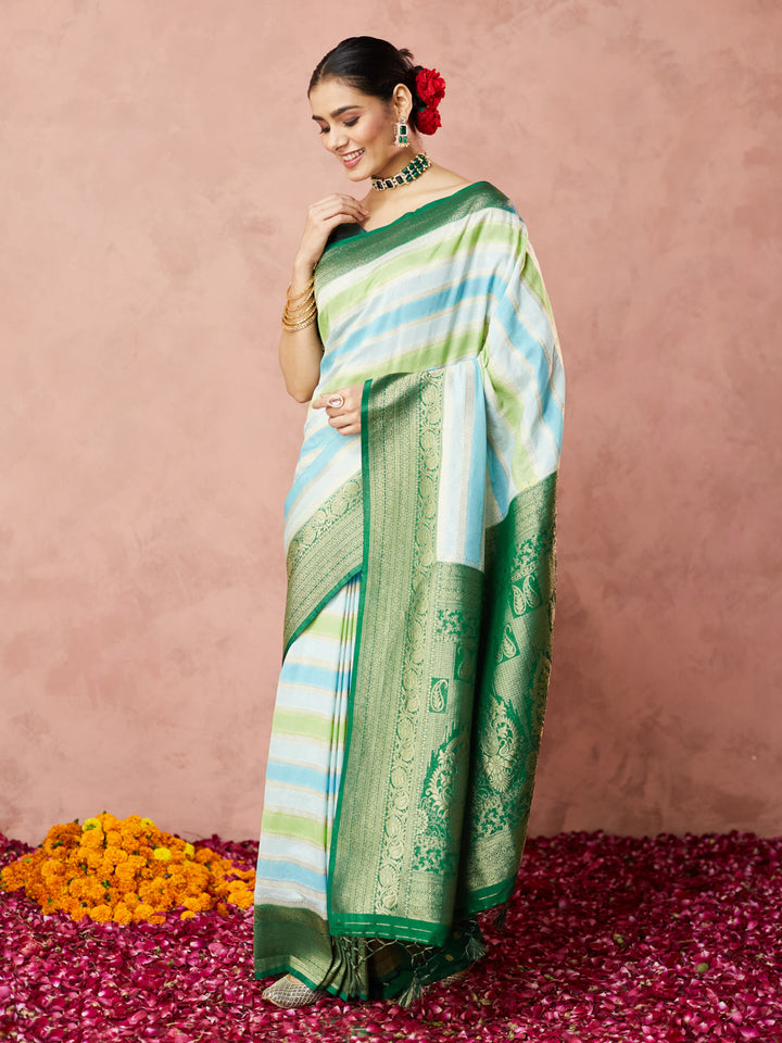 Emerald Breeze Banarasi Silk Saree
