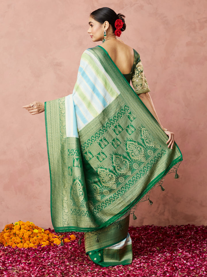 Emerald Breeze Banarasi Silk Saree
