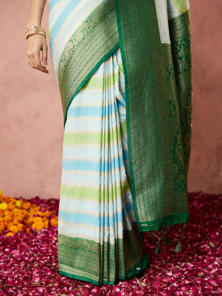 Emerald Breeze Banarasi Silk Saree