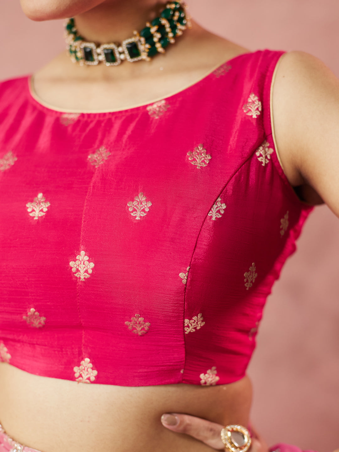 Blush Pink Shimmer Saree