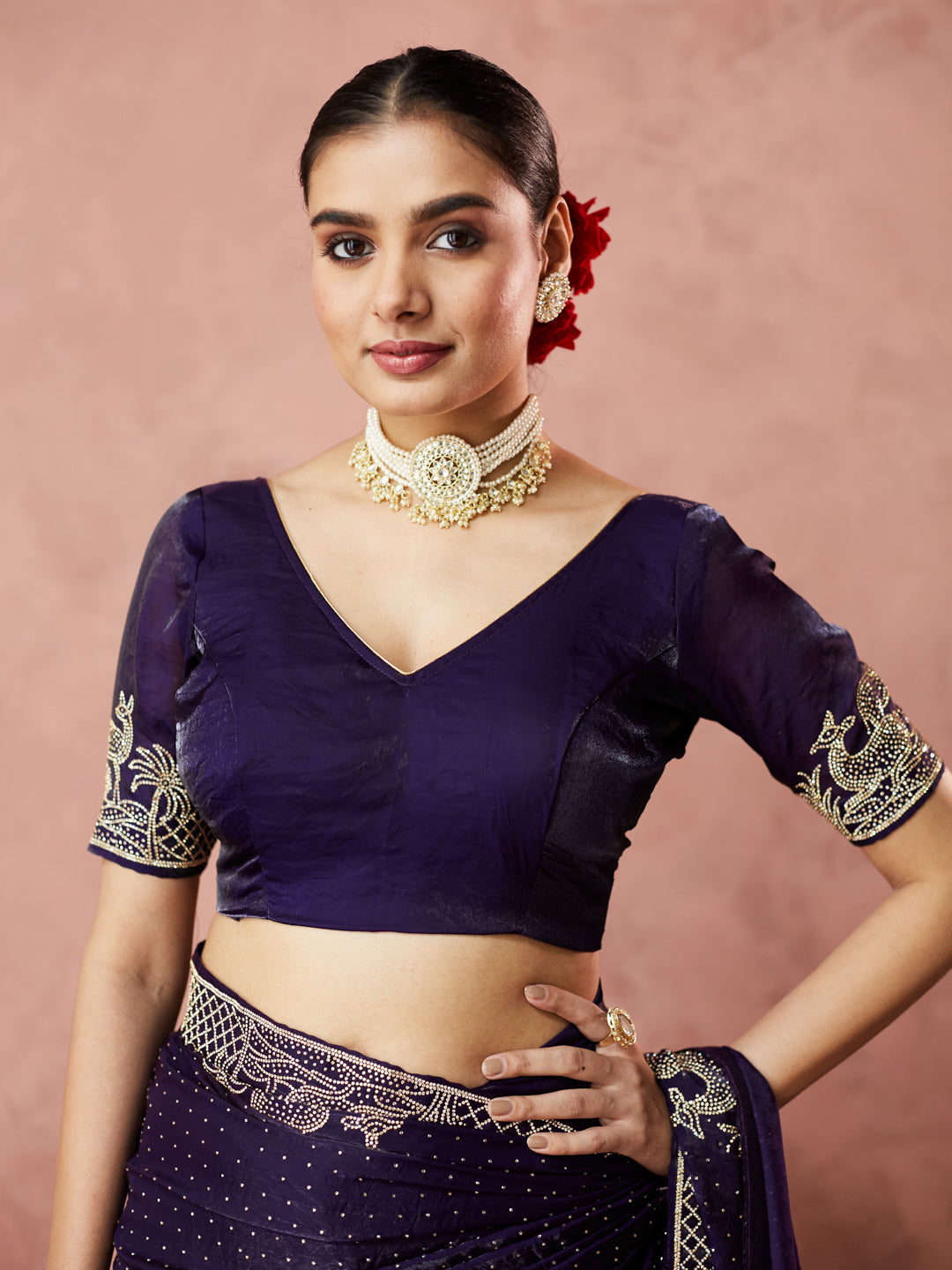 Midnight Royal Embroidered Saree