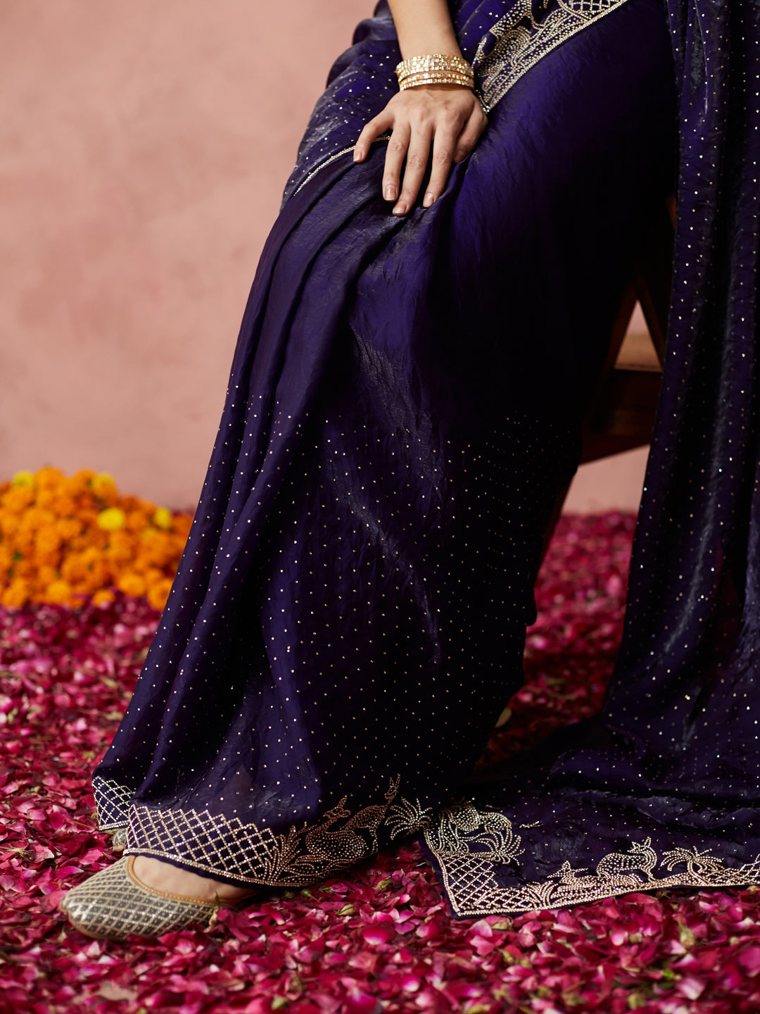 Midnight Royal Embroidered Saree