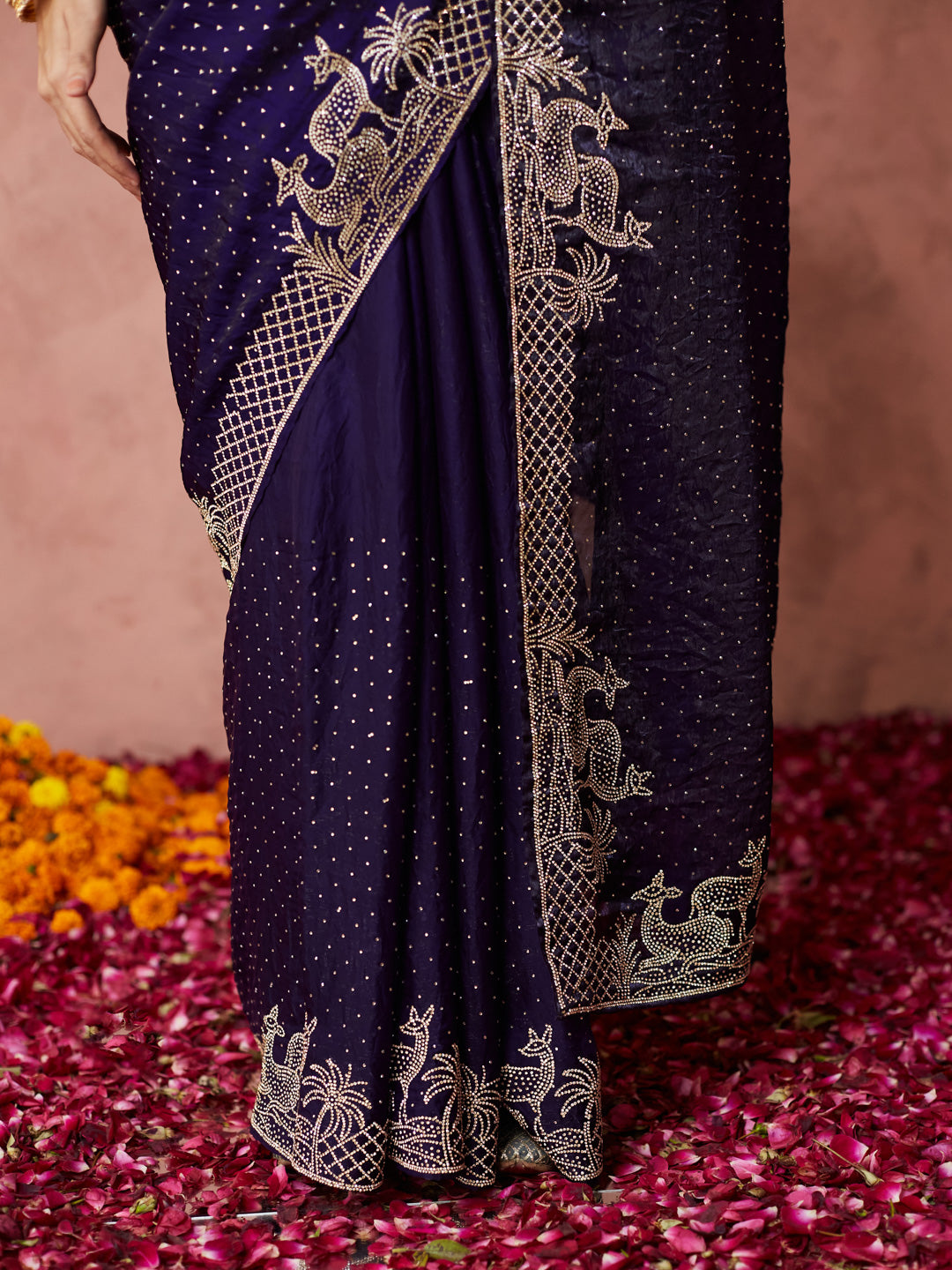 Midnight Royal Embroidered Saree