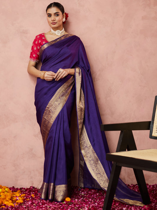 Royal Violet Kanjivaram Saree