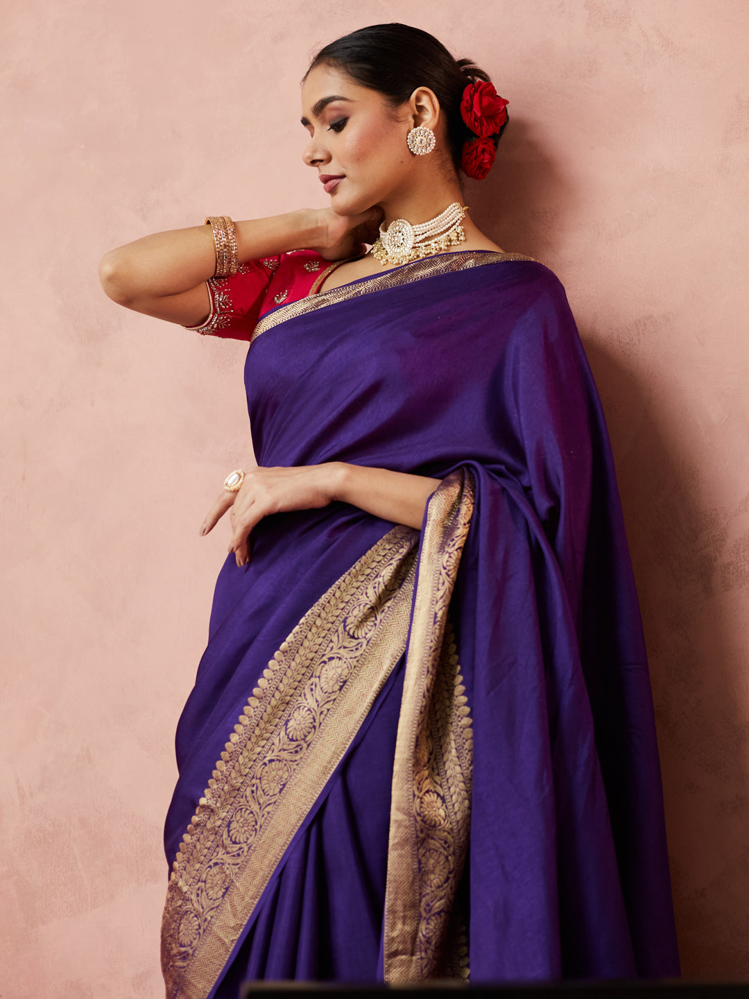 Royal Violet Kanjivaram Saree