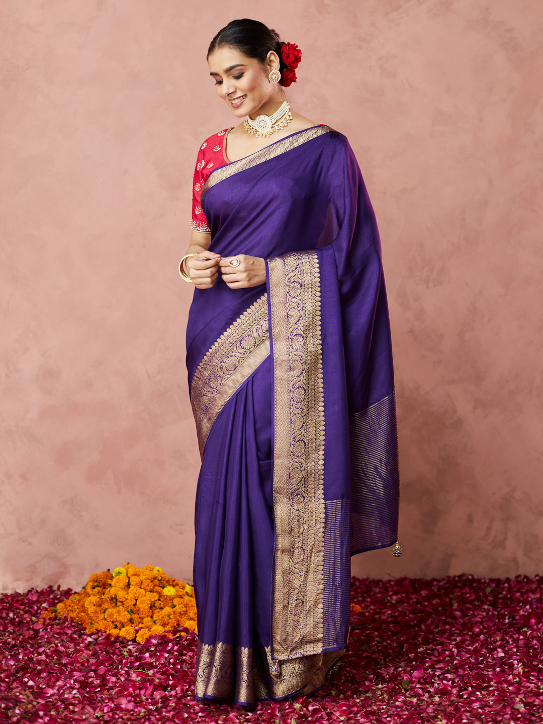 Royal Violet Kanjivaram Saree