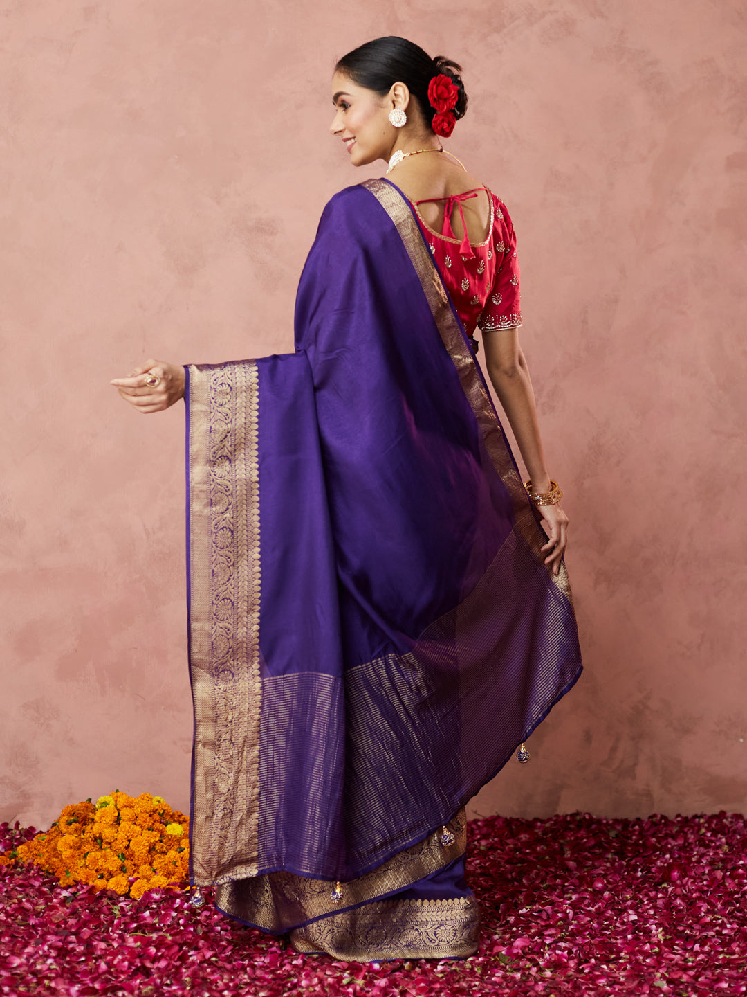 Royal Violet Kanjivaram Saree