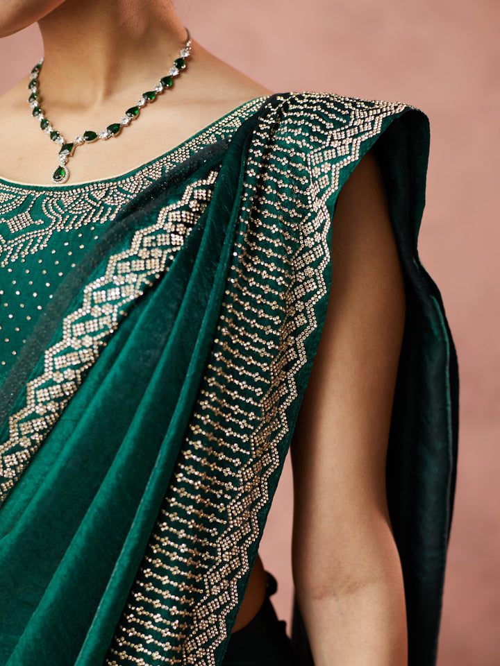 Emerald Grace Embellished Saree