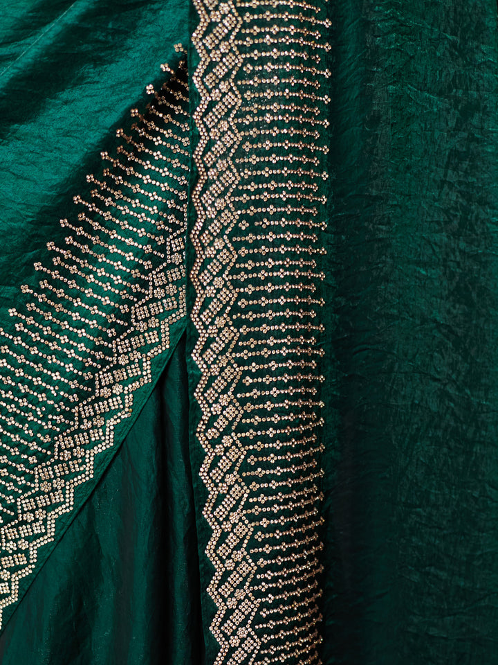 Emerald Grace Embellished Saree