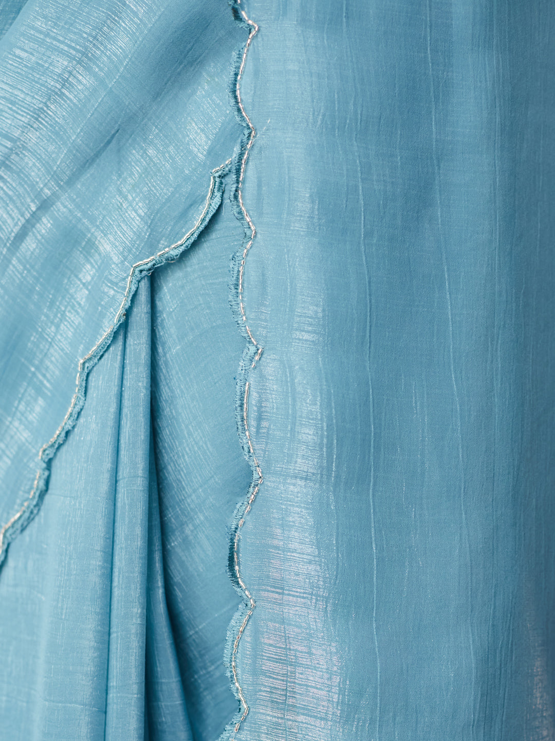 Powder Blue Embroidered Elegance Saree