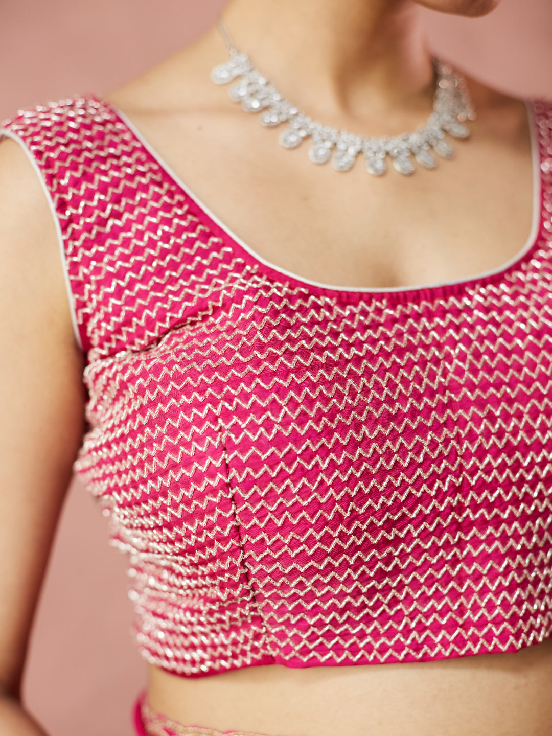 Radiant Pink and Navy Ombre Saree