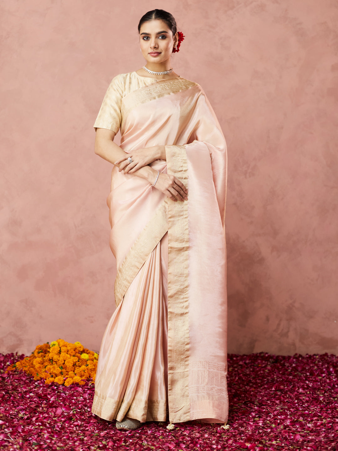 Elegant Ivory Silk Saree