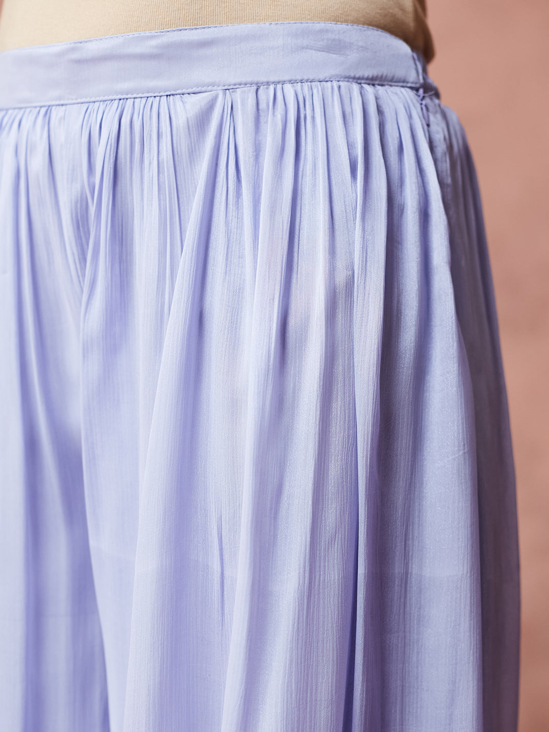 Lavender Embroidered Anarkali Set