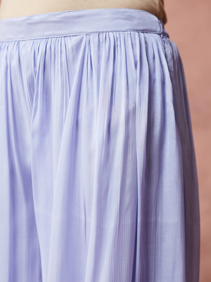 Lavender Embroidered Anarkali Set