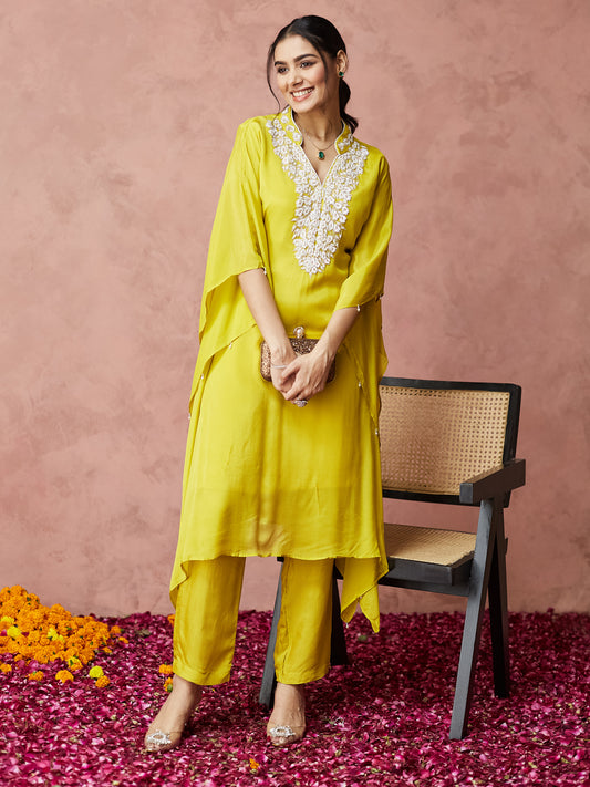 Sunshine Glow Embroidered Kurta Set