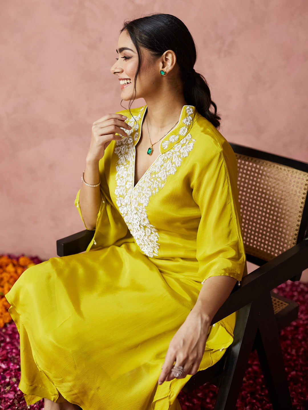 Sunshine Glow Embroidered Kurta Set