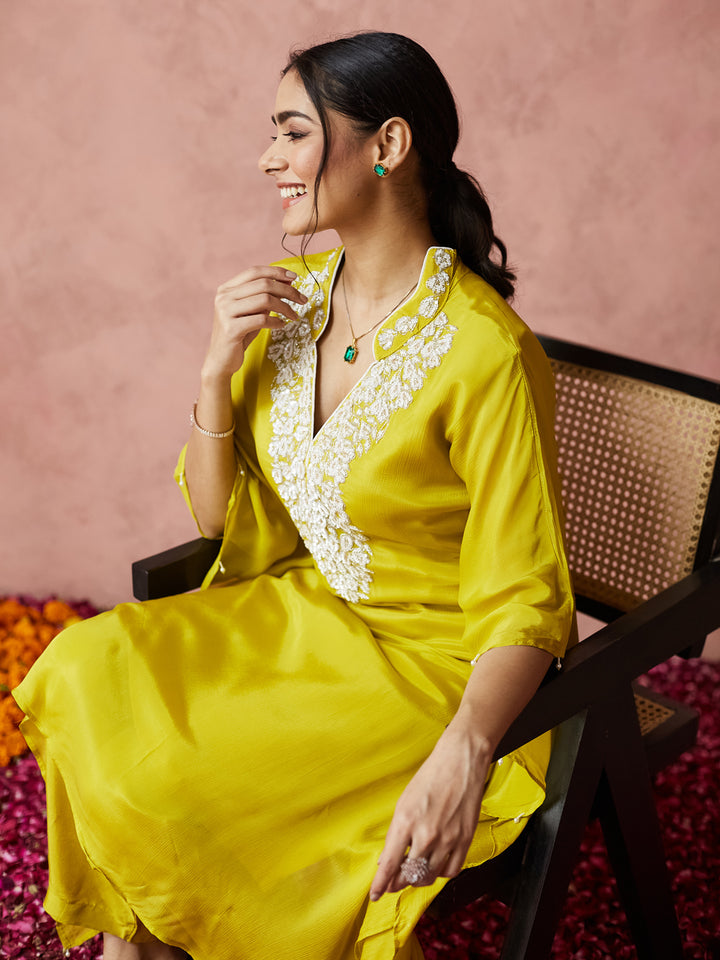 Sunshine Glow Embroidered Kurta Set