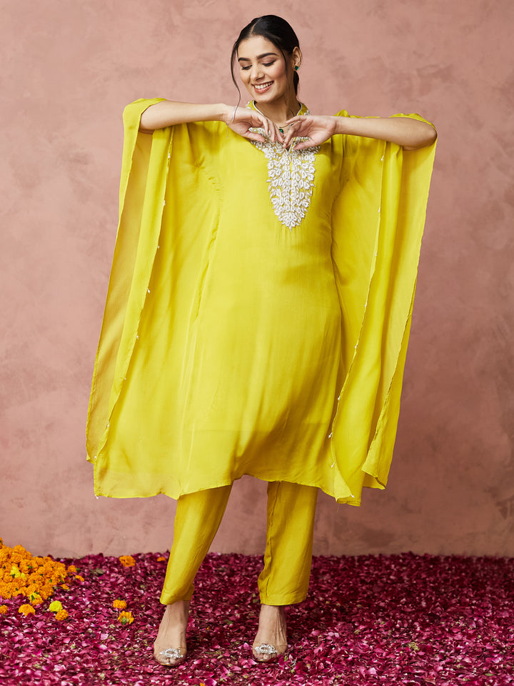 Sunshine Glow Embroidered Kurta Set