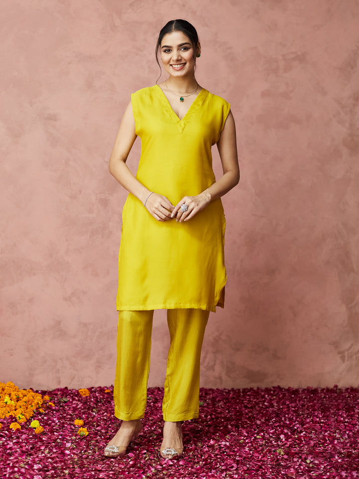 Sunshine Glow Embroidered Kurta Set