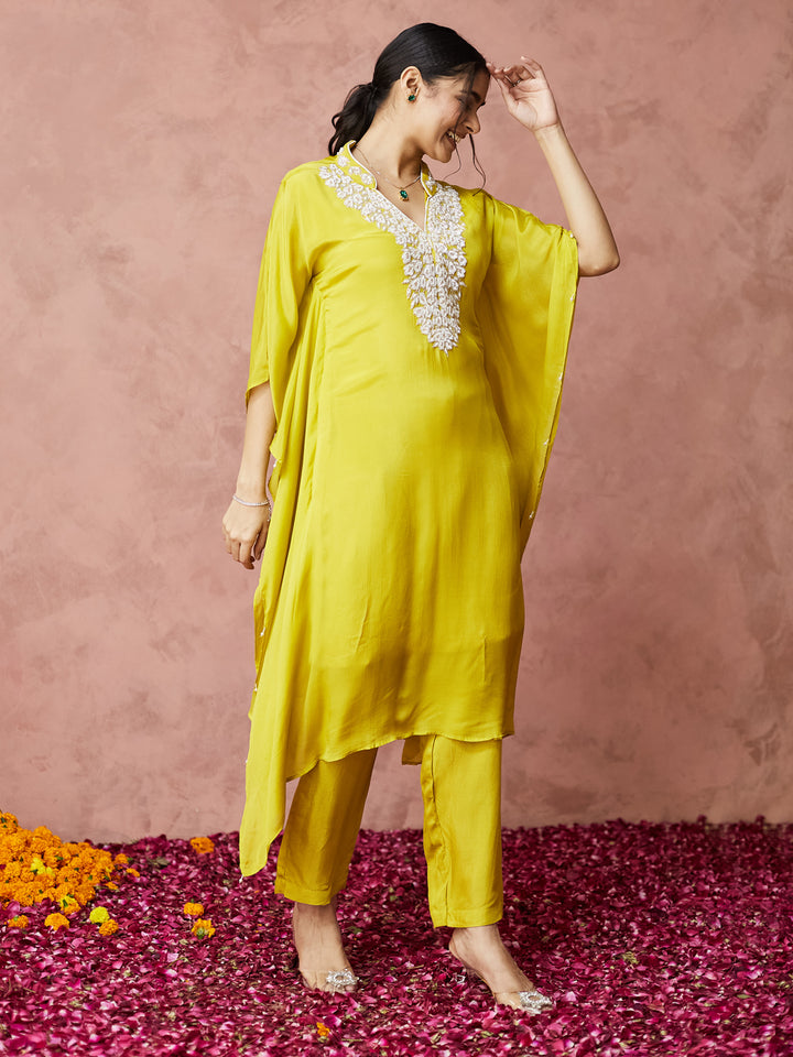 Sunshine Glow Embroidered Kurta Set