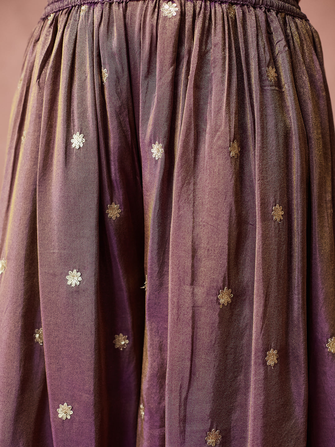 Royal Orchid Embroidered Sharara Set
