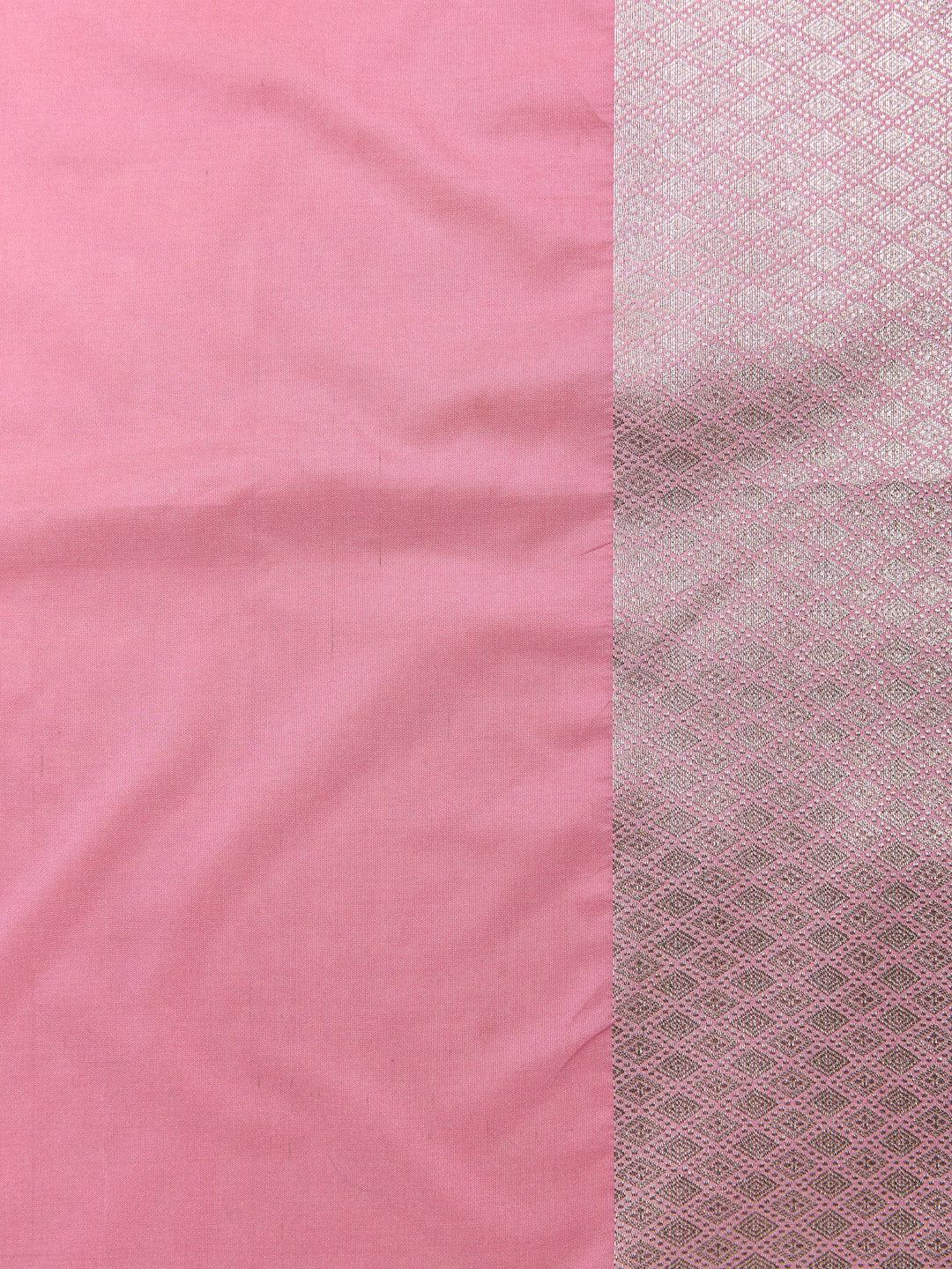 Pink Banarasi Silk Unstitched suit