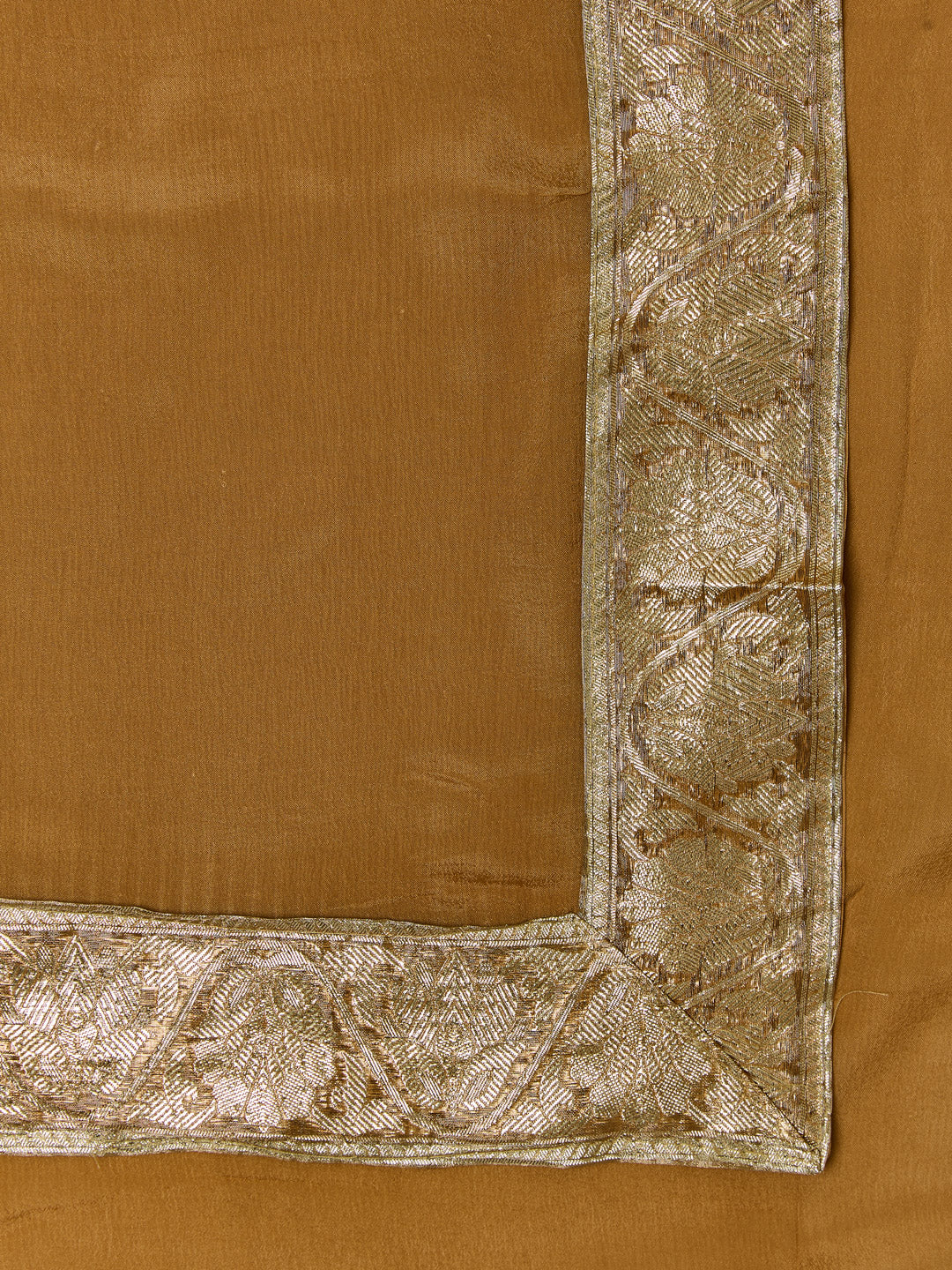 Golden Banarasi Silk Unstitched suit